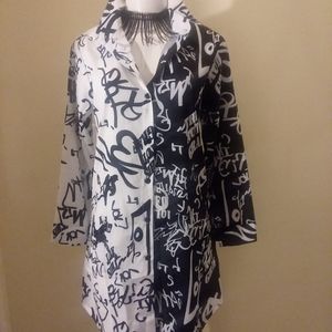 Black and white print dress